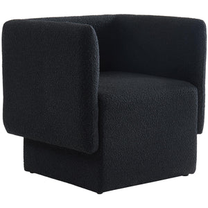 Meridian Vera Black Boucle Fabric Accent Chair