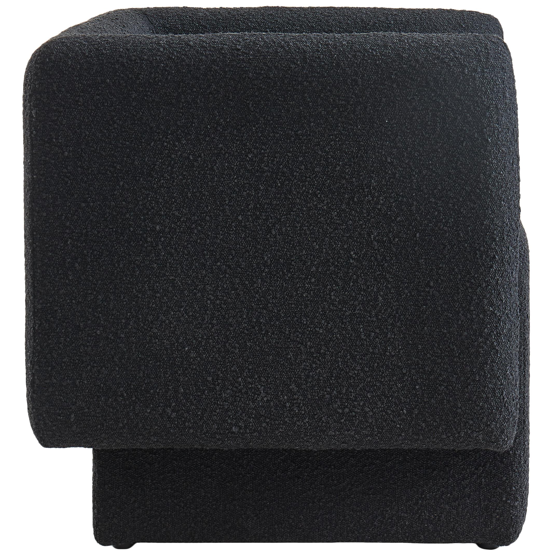 Meridian Vera Black Boucle Fabric Accent Chair