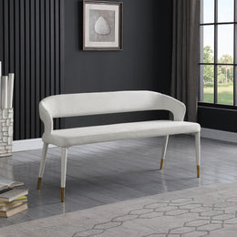 Meridian Destiny Cream Velvet Bench
