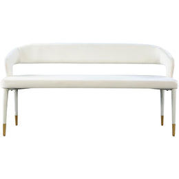Meridian Destiny Cream Velvet Bench