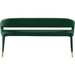 Meridian Destiny Green Velvet Bench
