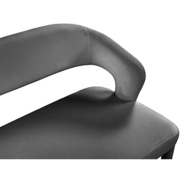 Meridian Destiny Grey Velvet Bench