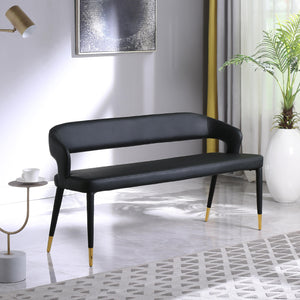 Meridian Destiny Black Vegan Leather Bench