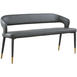 Meridian Destiny Grey Vegan Leather Bench