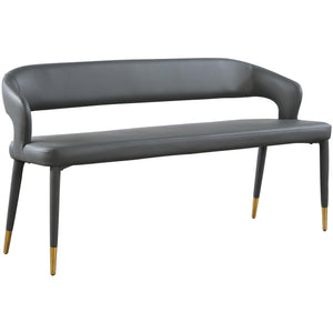 Meridian Destiny Grey Vegan Leather Bench