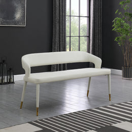 Meridian Destiny White Vegan Leather Bench