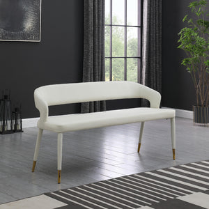 Meridian Destiny White Vegan Leather Bench