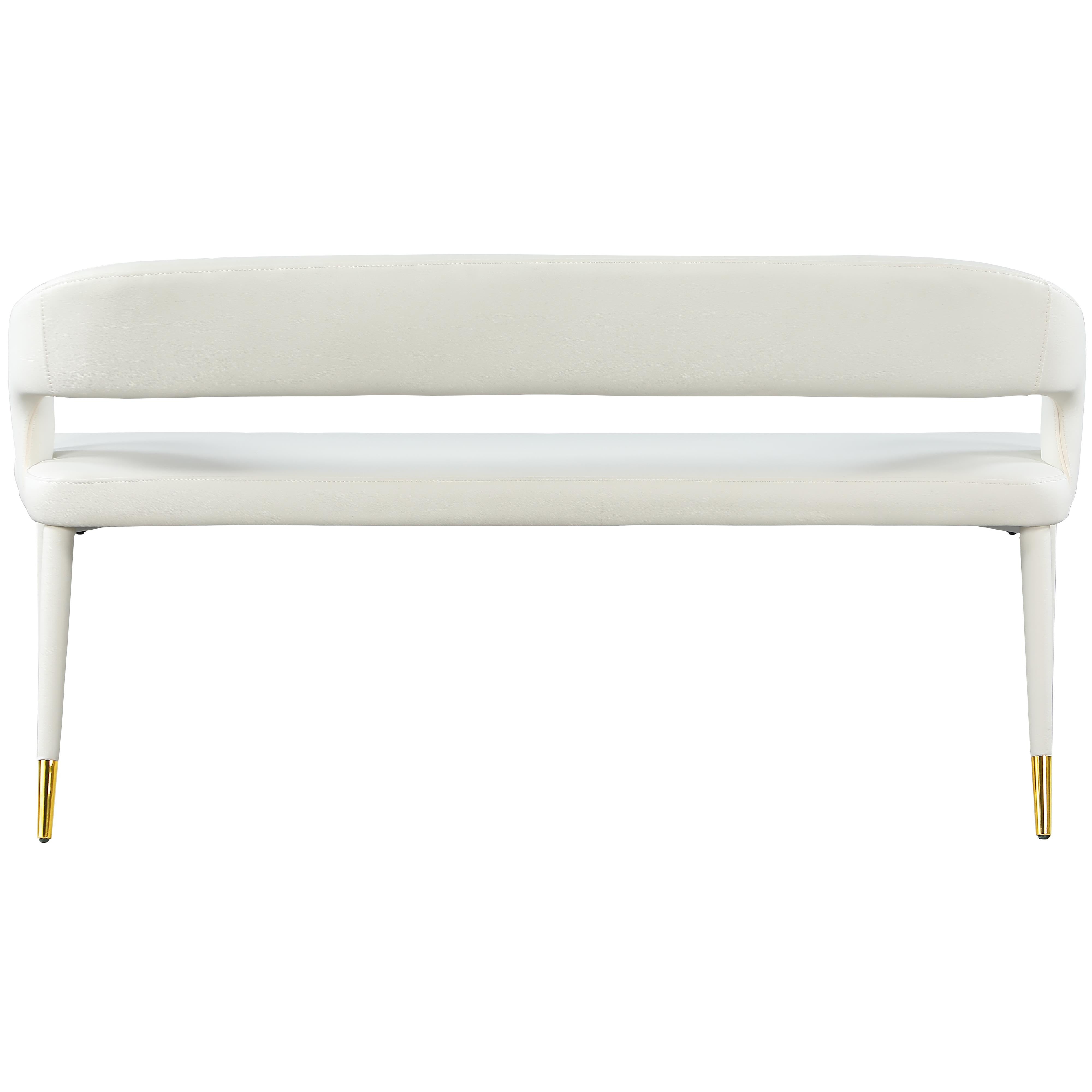 Meridian Destiny White Vegan Leather Bench