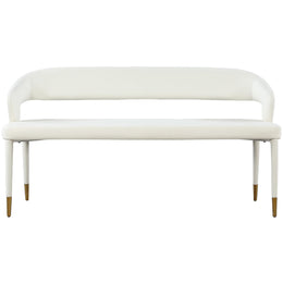 Meridian Destiny White Vegan Leather Bench