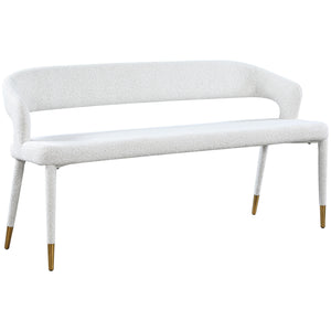 Meridian Destiny Cream Boucle Fabric Bench