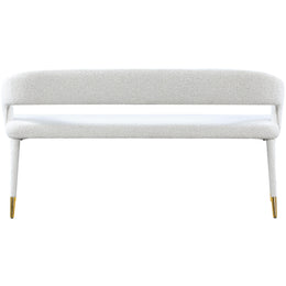 Meridian Destiny Cream Boucle Fabric Bench