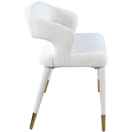 Meridian Destiny Cream Boucle Fabric Bench