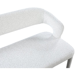 Meridian Destiny Cream Boucle Fabric Bench