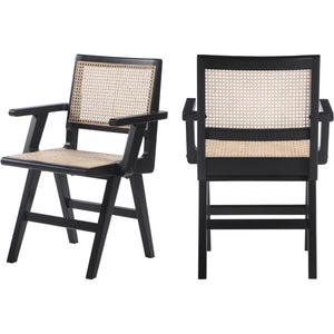 Meridian Preston Black Wood Dining Arm Chair