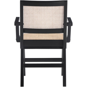 Meridian Preston Black Wood Dining Arm Chair