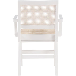 Meridian Preston White Wood Dining Arm Chair