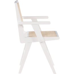 Meridian Preston White Wood Dining Arm Chair