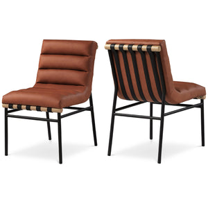 Meridian Burke Cognac Vegan Leather Dining Chair