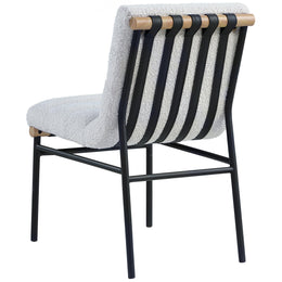 Meridian Burke Cream Boucle Fabric Dining Chair