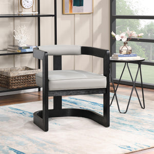 Meridian Manchester Grey Vegan Leather Dining Chair