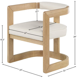 Meridian Manchester Cream Vegan Leather Dining Chair