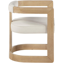 Meridian Manchester Cream Vegan Leather Dining Chair