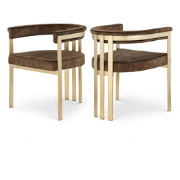 Meridian Marcello Brown Velvet Dining Chair