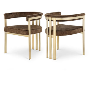 Meridian Marcello Brown Velvet Dining Chair