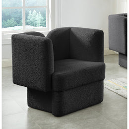Meridian Marcel Black Boucle Fabric Chair
