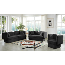 Meridian Marcel Black Boucle Fabric Chair
