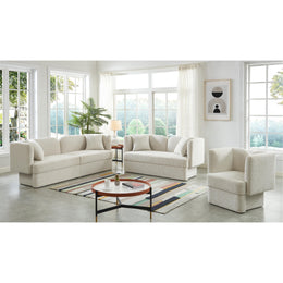 Meridian Marcel Cream Boucle Fabric Chair