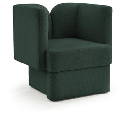 Meridian Marcel Green Boucle Fabric Chair