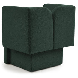 Meridian Marcel Green Boucle Fabric Chair