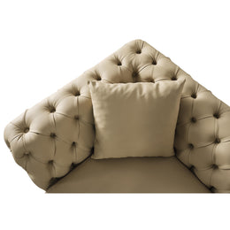 Meridian Aurora Beige Vegan Leather Chair