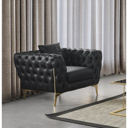 Meridian Aurora Black Vegan Leather Chair