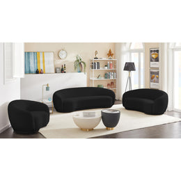 Meridian Hyde Black Boucle Fabric Chair