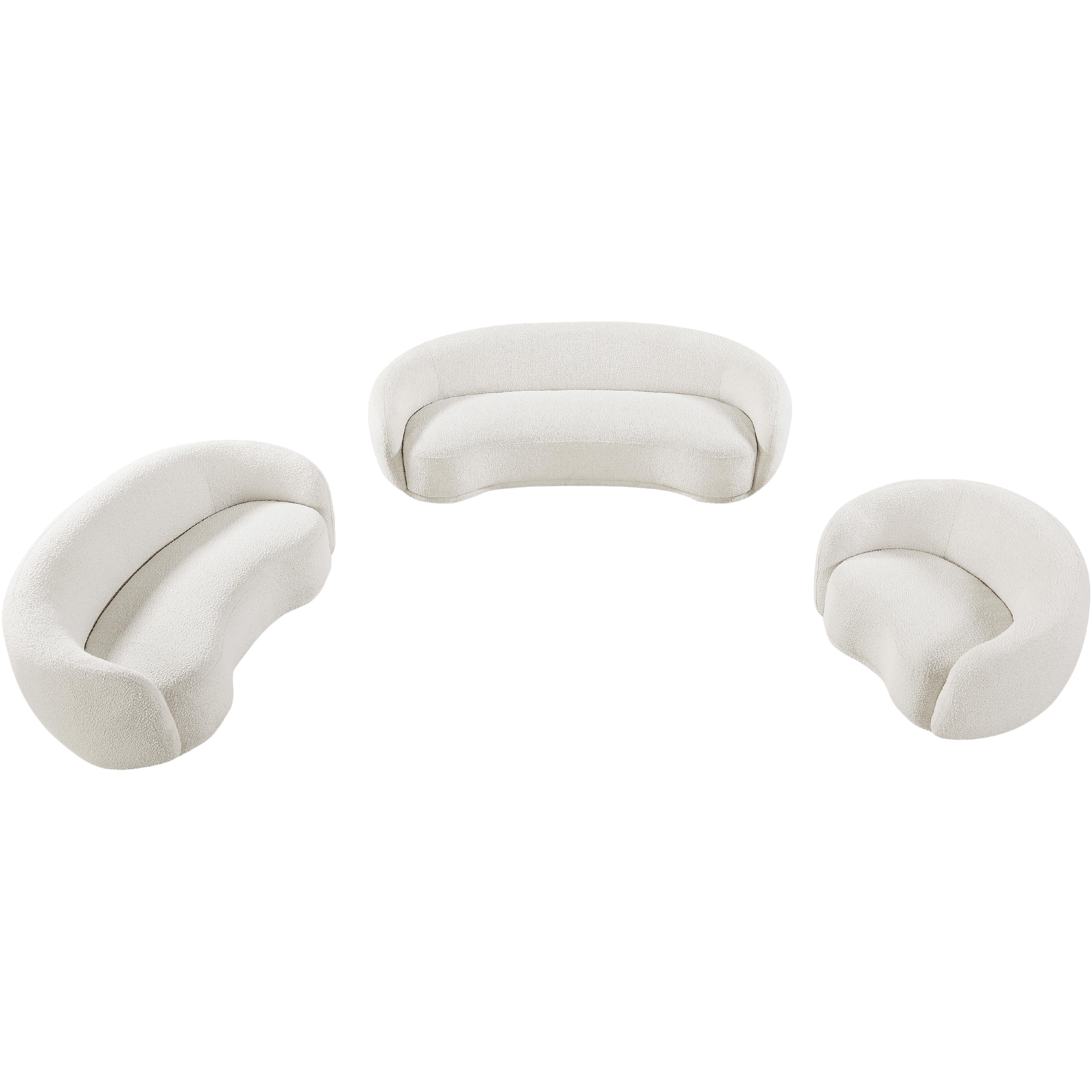 Meridian Hyde Cream Boucle Fabric Chair