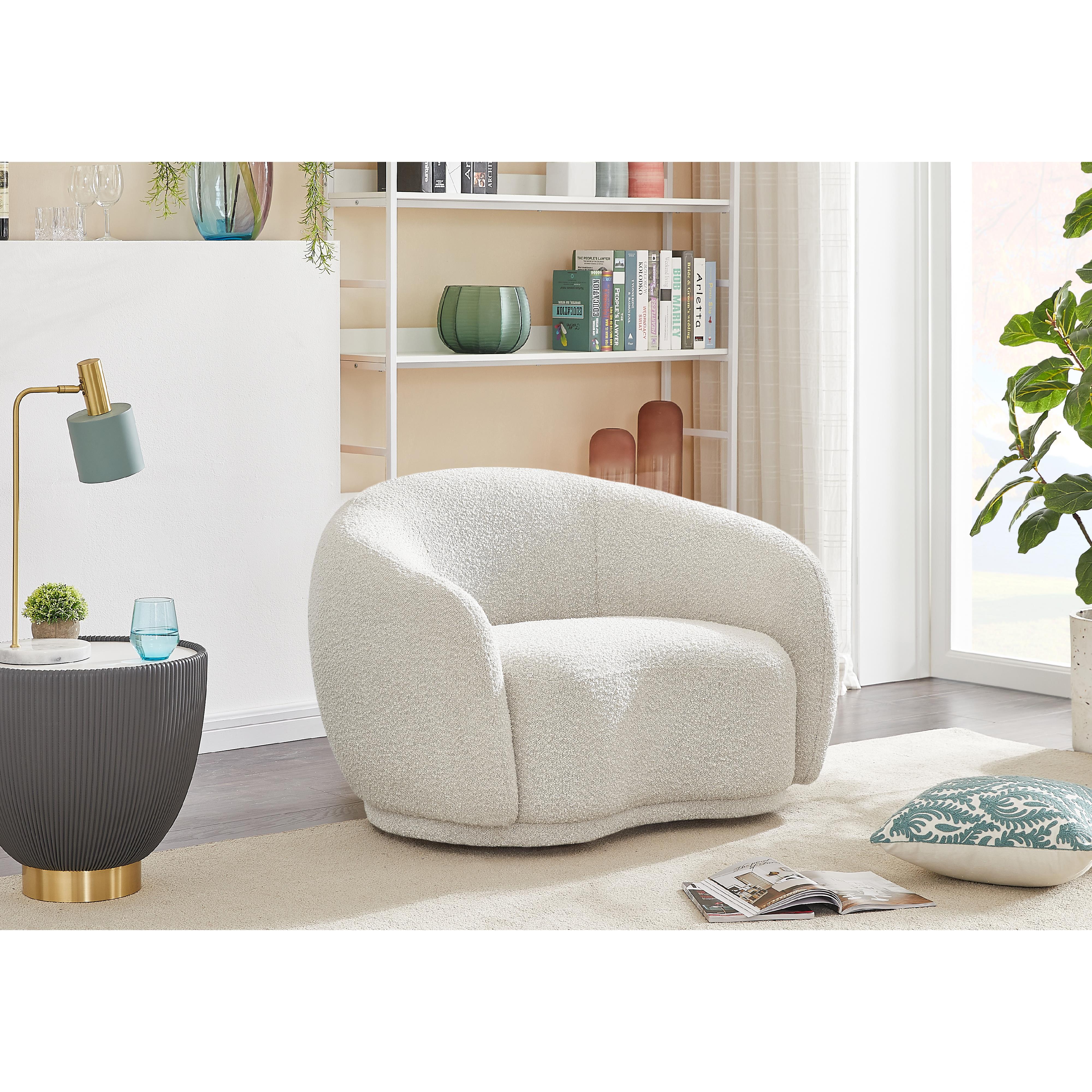 Meridian Hyde Cream Boucle Fabric Chair