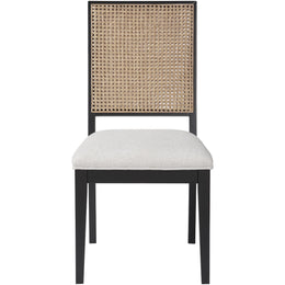 Meridian Butterfly Cream Linen Textured Fabric Dining Chair