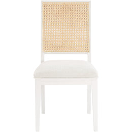 Meridian Butterfly Cream Linen Textured Fabric Dining Chair