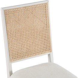 Meridian Butterfly Cream Linen Textured Fabric Dining Chair