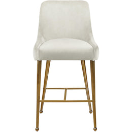 Meridian Owen Cream Velvet Stool