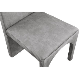 Meridian Summer Grey Velvet Dining Side Chair