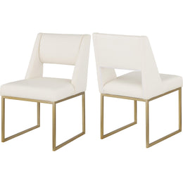 Meridian Jayce Cream Vegan Leather Dining Chair