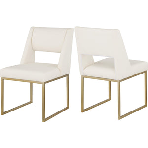 Meridian Jayce Cream Vegan Leather Dining Chair