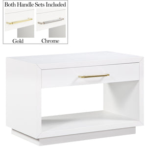 Meridian Avery White Wood Veneer Night Stand