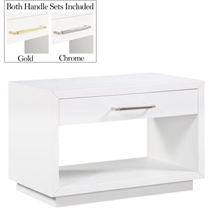Meridian Avery White Wood Veneer Night Stand