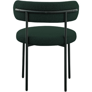 Meridian Beacon Green Boucle Fabric Dining Chair