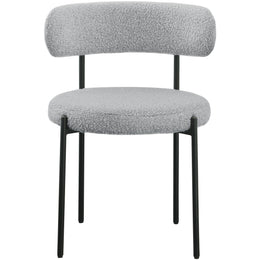 Meridian Beacon Grey Boucle Fabric Dining Chair