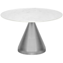 Meridian Emery White Marble Dining Table